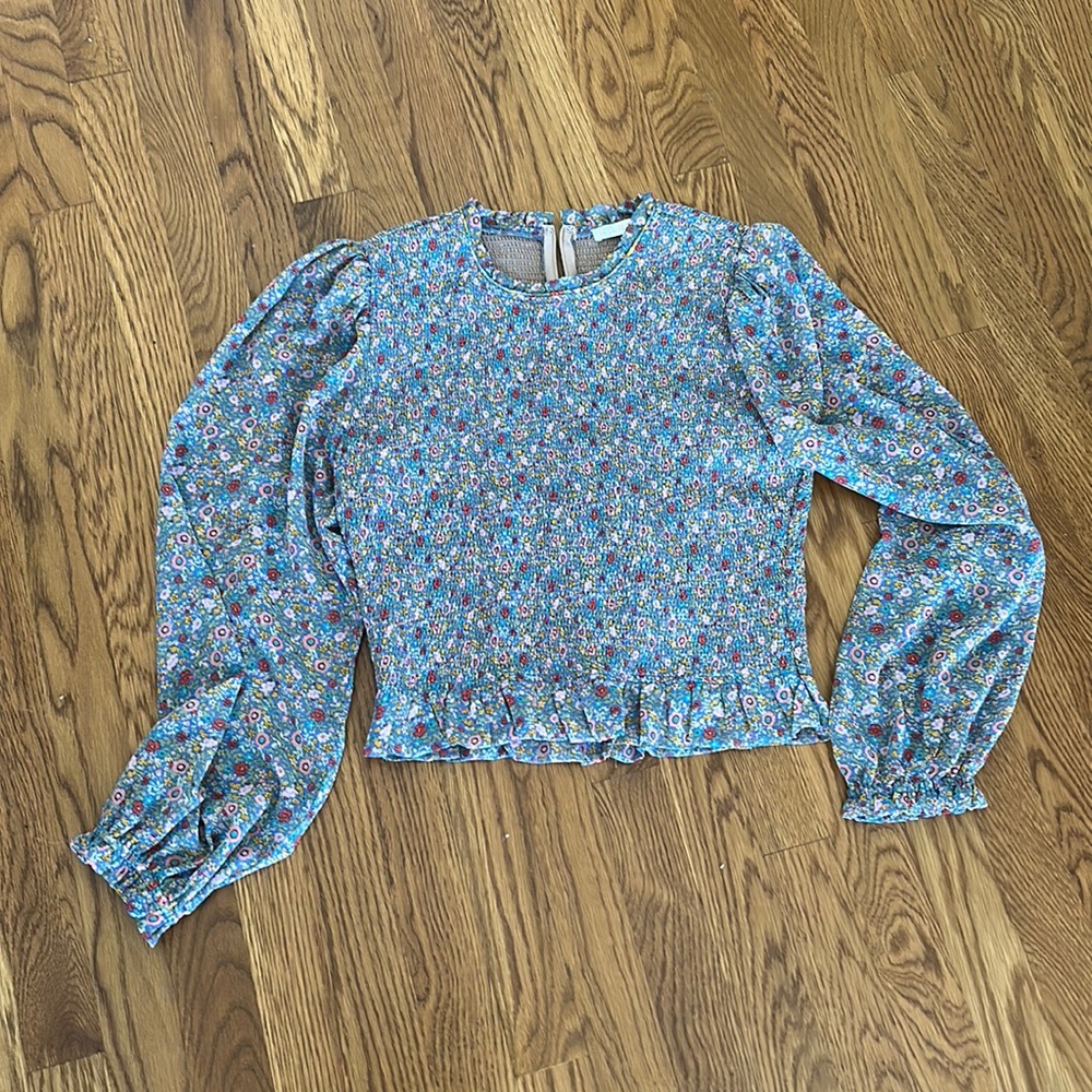Smocked cute karlie shirt! Sheer sleeves - perfect for spring